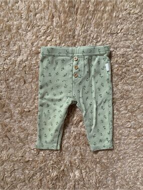 ✨ (5 for $20) Rabbit+ Bear Green Floral Button Leggings